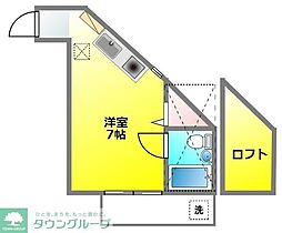 ベルハイム南ケ丘 ワンルームの間取図画像