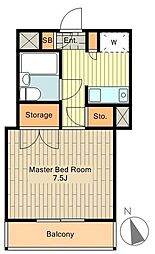 ベル・フェイム・立川 1Kの間取図画像