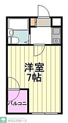 セントヒルズ国立 1Kの間取図画像