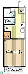 シティハイムハーモニー 1Kの間取図画像