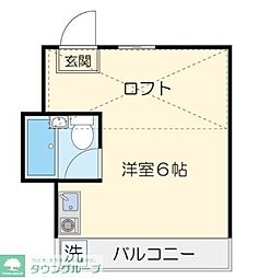 小金井マンション ワンルームの間取図画像