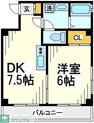 ドエル三鷹 1DKの間取図画像
