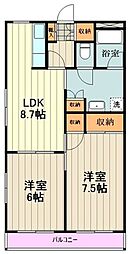 大清ビル 2LDKの間取図画像
