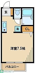 カーサ京所東 1Kの間取図画像