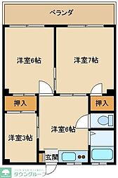 ドエル狭山 2SDKの間取図画像