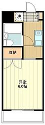 白樺マンション ワンルームの間取図画像