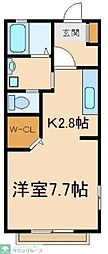リバーサイド・ハシバ 1Kの間取図画像
