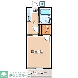 朋栄ハイツ 1Kの間取図画像