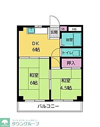 シャトレ高山 2DKの間取図画像
