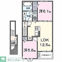 村山ベース 2LDKの間取図画像
