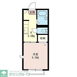 サクセス南館 1Kの間取図画像