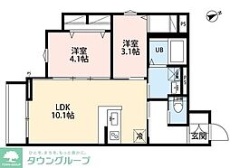 robot home 中河原(ロボットホーム ナカカワガラ) 2LDKの間取図画像