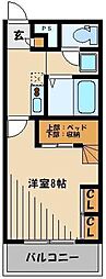 レオパレスボヌール 1Kの間取図画像