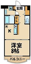 オクラファーム府中 1DKの間取図画像