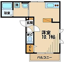 ドミールけやき ワンルームの間取図画像