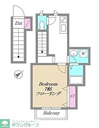 メゾンドスターチス 1Kの間取図画像