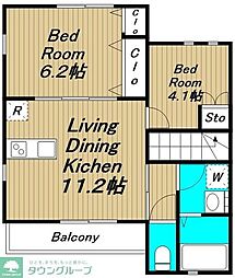 アムールGI 2LDKの間取図画像