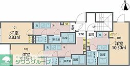 カインドネス東大和South 1Kの間取図画像