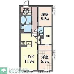 Premias 2LDKの間取図画像