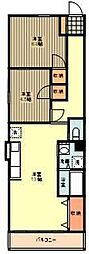 ルージュブランK 2LDKの間取図画像
