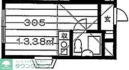 メゾン八坂 ワンルームの間取図画像