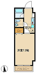 メゾン朋泉高砂 1Kの間取図画像