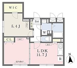 プラティーク文京護国寺 4階1LDKの間取り
