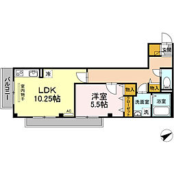 メゾン ド グランメール 3階1LDKの間取り