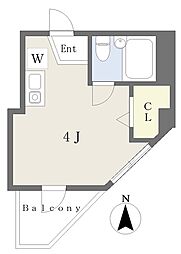 ドミール六番館 5階ワンルームの間取り