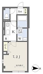 ヌーベルバーグ大山 1階1Kの間取り