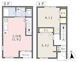 メゾンブランシュ 102 1階2LDKの間取り