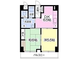 カステル昴 7階2DKの間取り