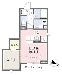 京王井の頭線 三鷹台駅 徒歩5分の賃貸マンション 1階1LDKの間取り