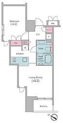 レジディア文京本駒込 6階1LDKの間取り