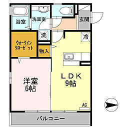 シェルハウス上中里　Ｃ 2階1LDKの間取り