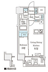 DUOFLATS池袋 1LDKの間取図画像
