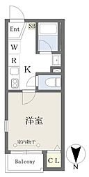 フロレゾン上板橋 1Kの間取図画像