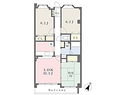 シュテル豊 3LDKの間取図画像