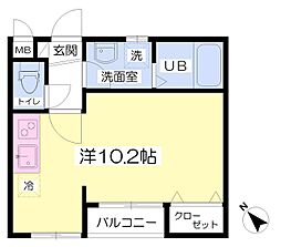 リラ・ポート ワンルームの間取図画像