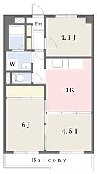 赤羽パールマンション 3DKの間取図画像