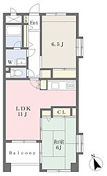 クレセント向台 2LDKの間取図画像