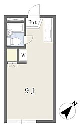 メゾンブランシュ ワンルームの間取図画像