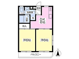 B.I.ヒルズ中板橋 2DKの間取図画像