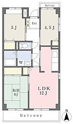 サウスコート 3LDKの間取図画像