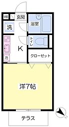 カーサレスピーロ 1Kの間取図画像