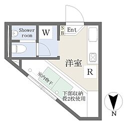 OMOCI D'IKEBUKUROHONCHO ワンルームの間取図画像