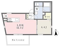 D-BASE東十条 1LDKの間取図画像