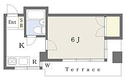 グリーンハイム 1Kの間取図画像