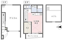 ガレージハウス　アヴァンティ 1階1LDKの間取り