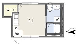 東急東横線 学芸大学駅 徒歩11分の賃貸アパート 1階ワンルームの間取り